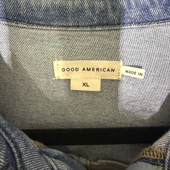 Good American Fit For Success Blue Stretch Denim Jean Jumpsuit, size XL extra lg - Picture 9 of 14